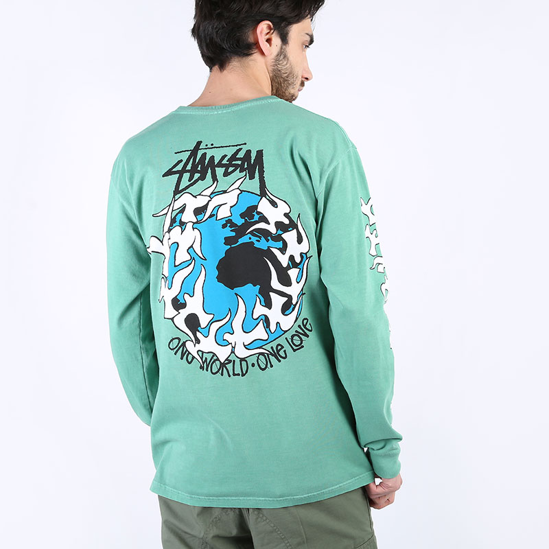 Лонгслив Stussy One Love Pig. Dyed LS Tee (1994532-moss)  - цена, описание, фото 4
